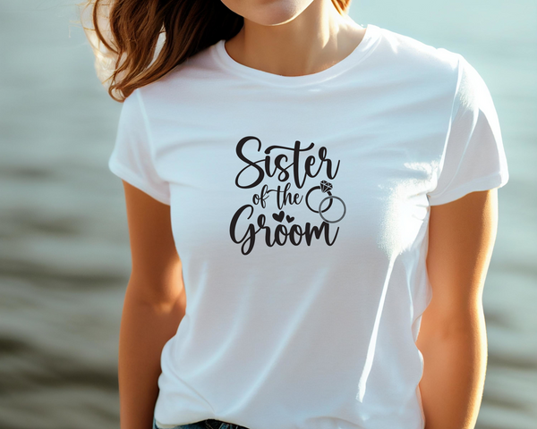 Wedding Hen Do Party DTF Transfer -Sister of Groom - Do it Yourself Iron On Heat Press Hot or Cold Peel Shirt Any Material Long Lasting Full Colour