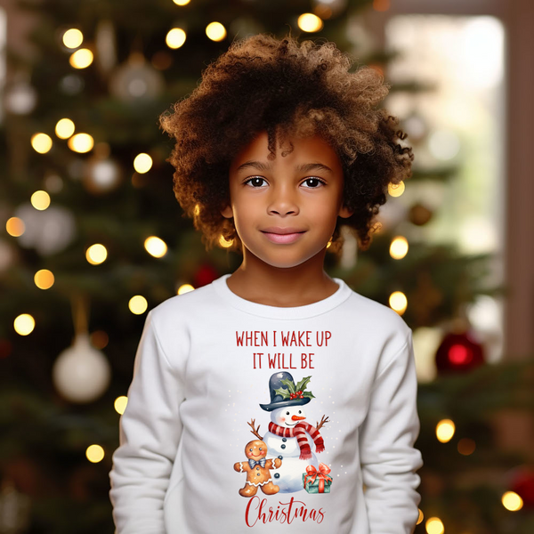 Christmas DTF Transfer - When I wake Up Snowman - Do it Yourself Iron On or Heat Press Hot Cold Peel T Shirt Any Material Full Colour