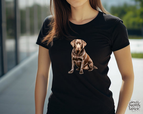 Labrador Dog DTF Transfer Gift Iron On Transfer Do it Yourself Heat Press Hot Cold Peel for Clothing T Shirt Any Material Long Lasting (LABCHOC012)