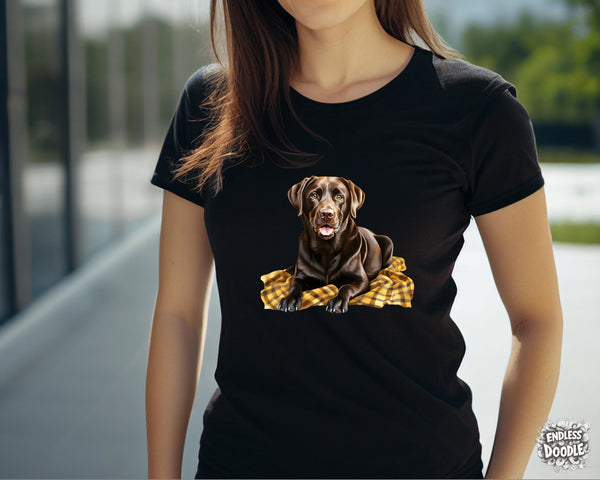 Labrador Dog DTF Transfer Gift Iron On Transfer Do it Yourself Heat Press Hot Cold Peel for Clothing T Shirt Any Material Long Lasting (LABCHOC002)
