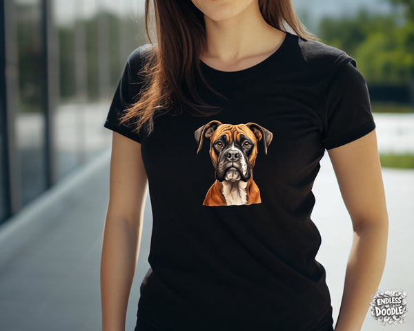 Boxer Dog DTF Transfer Gift Iron On Transfer Do it Yourself Heat Press for Clothing T Shirt Any Material Long Lasting (BOXER018)