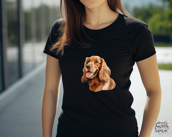 English Cocker Spaniel Dog DTF Transfer Gift Iron On Transfer Do it Yourself Heat Press for Clothing T Shirt Any Material Long Lasting (ECOCKS012)