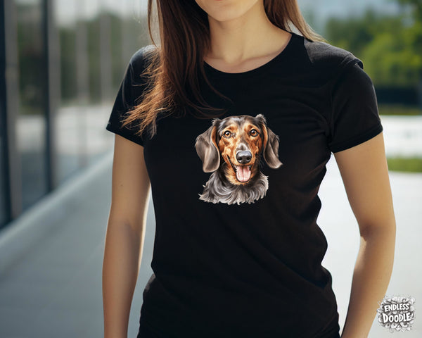 Dachshund Dog DTF Transfer Gift Iron On Transfer Do it Yourself Heat Press Hot Cold Peel for Clothing T Shirt Any Material Long Lasting (DACH052)