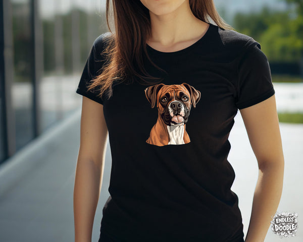 Boxer Dog DTF Transfer Gift Iron On Transfer Do it Yourself Heat Press for Clothing T Shirt Any Material Long Lasting (BOXER023)