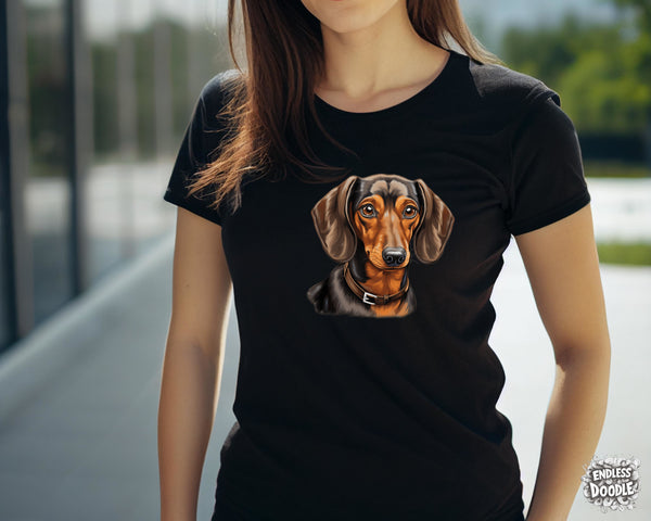 Dachshund Dog DTF Transfer Gift Iron On Transfer Do it Yourself Heat Press Hot Cold Peel for Clothing T Shirt Any Material Long Lasting (DACH051)