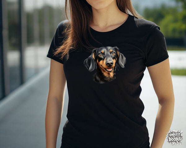 Dachshund Dog DTF Transfer Gift Iron On Transfer Do it Yourself Heat Press Hot Cold Peel for Clothing T Shirt Any Material Long Lasting (DACH054)