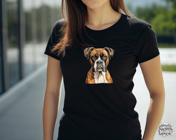 Boxer Dog DTF Transfer Gift Iron On Transfer Do it Yourself Heat Press for Clothing T Shirt Any Material Long Lasting (BOXER021)
