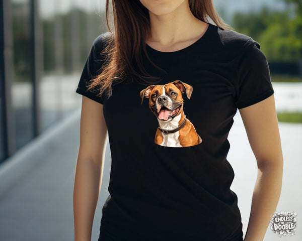 Boxer Dog DTF Transfer Gift Iron On Transfer Do it Yourself Heat Press for Clothing T Shirt Any Material Long Lasting (BOXER022)