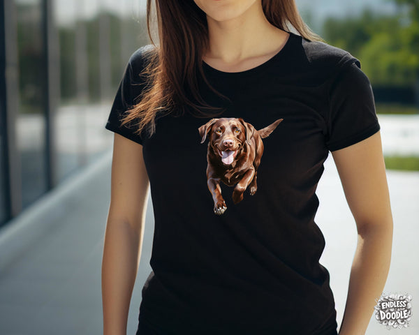 Labrador Dog DTF Transfer Gift Iron On Transfer Do it Yourself Heat Press Hot Cold Peel for Clothing T Shirt Any Material Long Lasting (LABCHOC009)