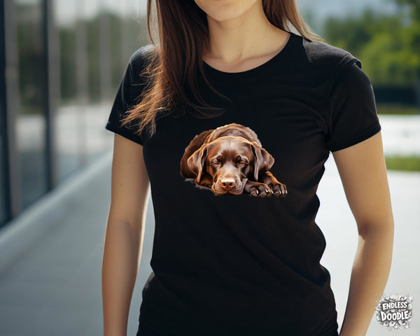 Labrador Dog DTF Transfer Gift Iron On Transfer Do it Yourself Heat Press Hot Cold Peel for Clothing T Shirt Any Material Long Lasting (LABCHOC006)