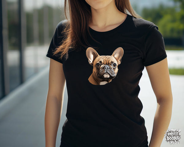 French Bulldog Dog DTF Transfer Gift Iron On Transfer Do it Yourself Heat Press Hot Cold Peel for Clothing T Shirt Any Material Long Lasting (FBD056)