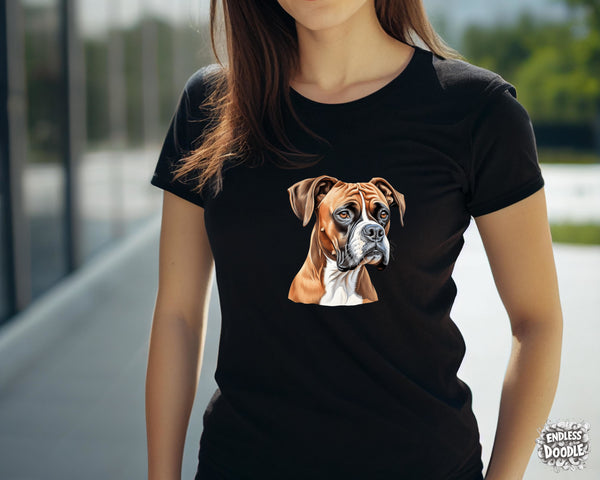 Boxer Dog DTF Transfer Gift Iron On Transfer Do it Yourself Heat Press for Clothing T Shirt Any Material Long Lasting (BOXER017)