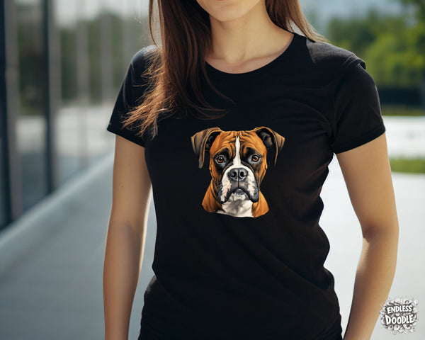 Boxer Dog DTF Transfer Gift Iron On Transfer Do it Yourself Heat Press for Clothing T Shirt Any Material Long Lasting (BOXER019)