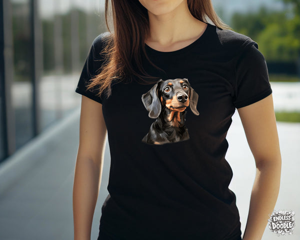 Dachshund Dog DTF Transfer Gift Iron On Transfer Do it Yourself Heat Press Hot Cold Peel for Clothing T Shirt Any Material Long Lasting (DACH049)