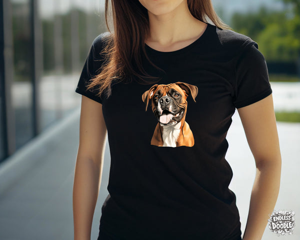 Boxer Dog DTF Transfer Gift Iron On Transfer Do it Yourself Heat Press for Clothing T Shirt Any Material Long Lasting (BOXER016)