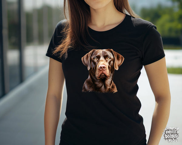 Labrador Dog DTF Transfer Gift Iron On Transfer Do it Yourself Heat Press Hot Cold Peel for Clothing T Shirt Any Material Long Lasting (LABCHOC001)