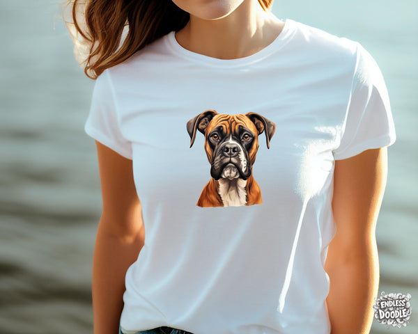 Boxer Dog DTF Transfer Gift Iron On Transfer Do it Yourself Heat Press for Clothing T Shirt Any Material Long Lasting (BOXER018)