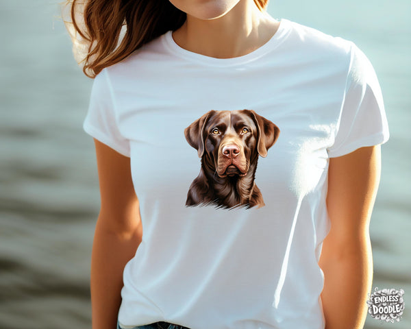 Labrador Dog DTF Transfer Gift Iron On Transfer Do it Yourself Heat Press Hot Cold Peel for Clothing T Shirt Any Material Long Lasting (LABCHOC001)