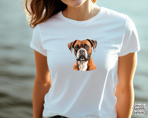 Boxer Dog DTF Transfer Gift Iron On Transfer Do it Yourself Heat Press for Clothing T Shirt Any Material Long Lasting (BOXER020)