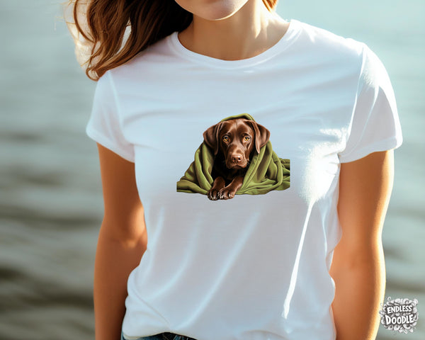 Labrador Dog DTF Transfer Gift Iron On Transfer Do it Yourself Heat Press Hot Cold Peel for Clothing T Shirt Any Material Long Lasting (LABCHOC011)