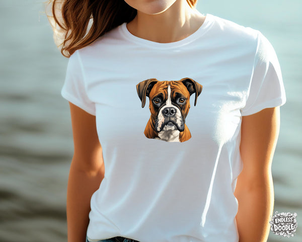 Boxer Dog DTF Transfer Gift Iron On Transfer Do it Yourself Heat Press for Clothing T Shirt Any Material Long Lasting (BOXER019)