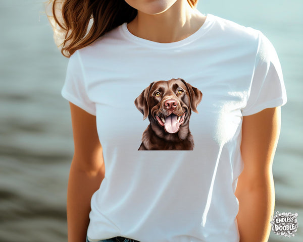 Labrador Dog DTF Transfer Gift Iron On Transfer Do it Yourself Heat Press Hot Cold Peel for Clothing T Shirt Any Material Long Lasting (LABCHOC008)