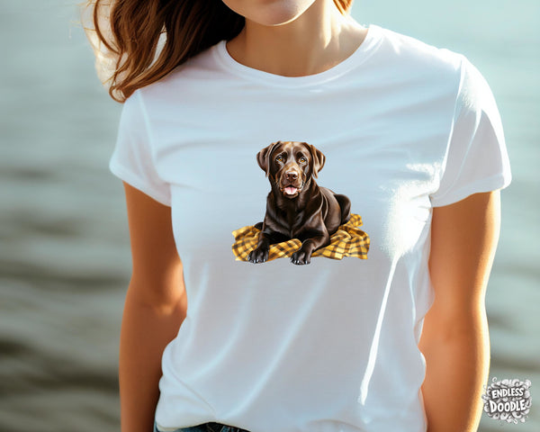 Labrador Dog DTF Transfer Gift Iron On Transfer Do it Yourself Heat Press Hot Cold Peel for Clothing T Shirt Any Material Long Lasting (LABCHOC003)