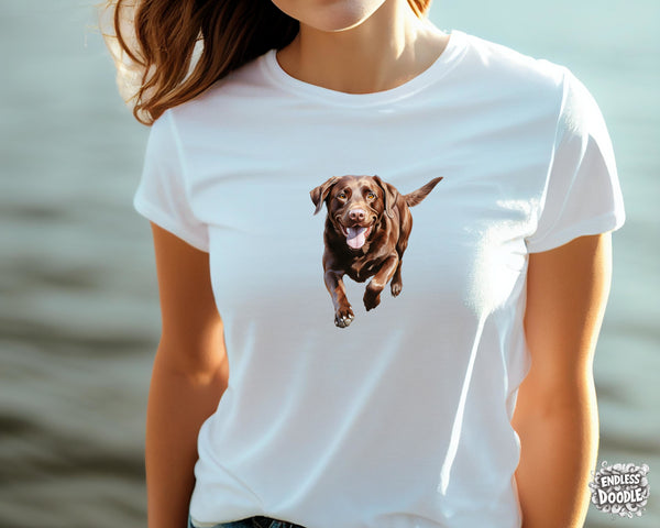 Labrador Dog DTF Transfer Gift Iron On Transfer Do it Yourself Heat Press Hot Cold Peel for Clothing T Shirt Any Material Long Lasting (LABCHOC009)
