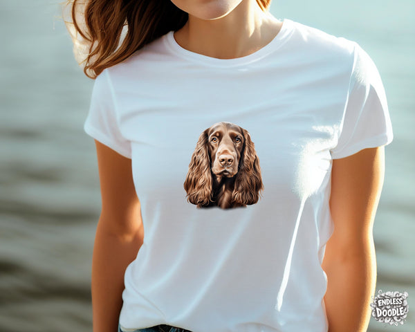 English Cocker Spaniel Dog DTF Transfer Gift Iron On Transfer Do it Yourself Heat Press for Clothing T Shirt Any Material Long Lasting (ECOCKS015)