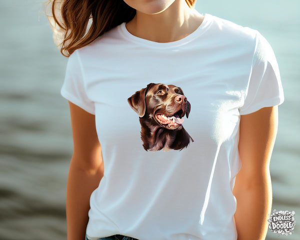 Labrador Dog DTF Transfer Gift Iron On Transfer Do it Yourself Heat Press Hot Cold Peel for Clothing T Shirt Any Material Long Lasting (LABCHOC005)