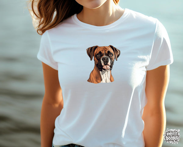 Boxer Dog DTF Transfer Gift Iron On Transfer Do it Yourself Heat Press for Clothing T Shirt Any Material Long Lasting (BOXER023)