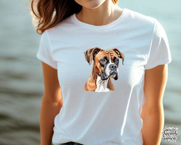 Boxer Dog DTF Transfer Gift Iron On Transfer Do it Yourself Heat Press for Clothing T Shirt Any Material Long Lasting (BOXER017)