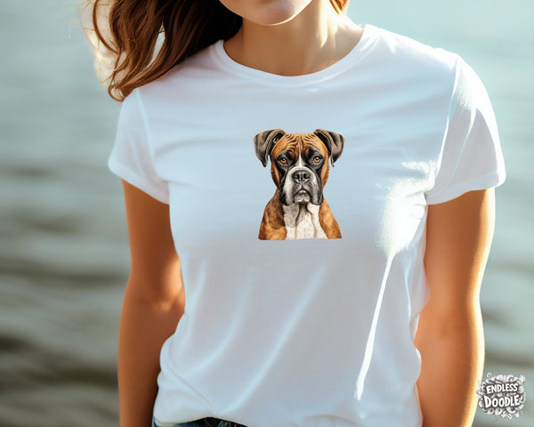 Boxer Dog DTF Transfer Gift Iron On Transfer Do it Yourself Heat Press for Clothing T Shirt Any Material Long Lasting (BOXER021)