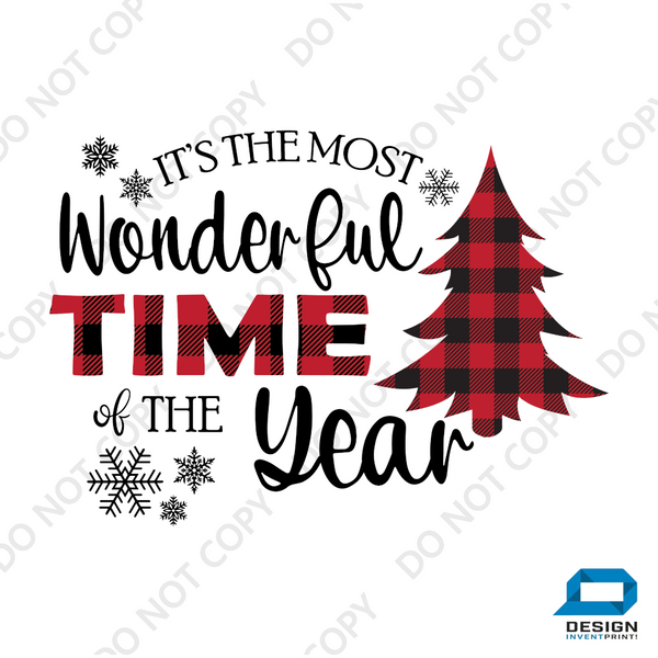 Christmas DTF Transfer - Wonderful Time of Year - Do it Yourself Iron On or Heat Press Hot Cold Peel T Shirt Any Material Full Colour