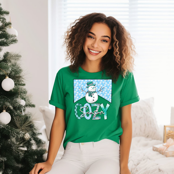 Christmas DTF Transfer - Cozy Season - Do it Yourself Iron On or Heat Press Hot Cold Peel T Shirt Any Material Full Colour