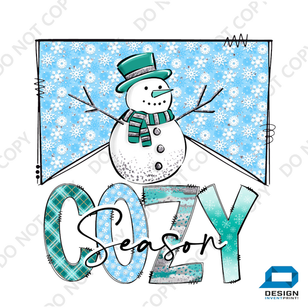Christmas DTF Transfer - Cozy Season - Do it Yourself Iron On or Heat Press Hot Cold Peel T Shirt Any Material Full Colour
