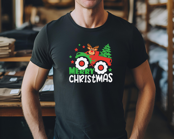 Christmas DTF Transfer - Christmas Truck (White) - Do it Yourself Iron On or Heat Press Hot Cold Peel T Shirt Any Material Full Colour