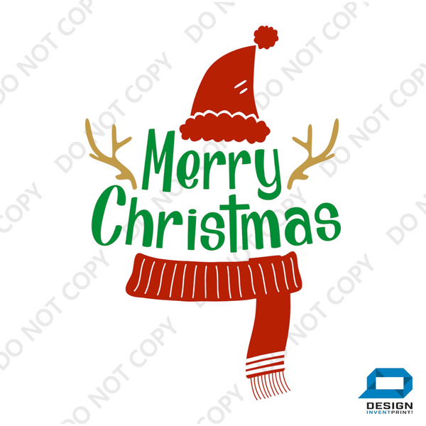 Christmas DTF Transfer - Merry Christmas 2 - Do it Yourself Iron On or Heat Press Hot Cold Peel T Shirt Any Material Full Colour