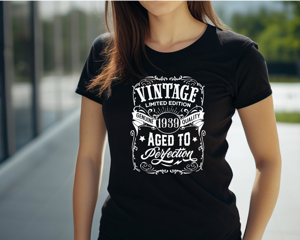85th Birthday Gift DTF Transfer - Vintage Year - Do it Yourself Iron On Heat Press Hot or Cold Peel T 85 Birthday Shirt Any Material Long Lasting Full Colour
