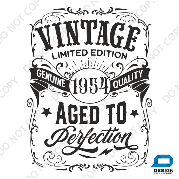 70th Birthday Gift DTF Transfer - Vintage Year - Do it Yourself Iron On Heat Press Hot or Cold Peel T 70 Birthday Shirt Any Material Long Lasting Full Colour