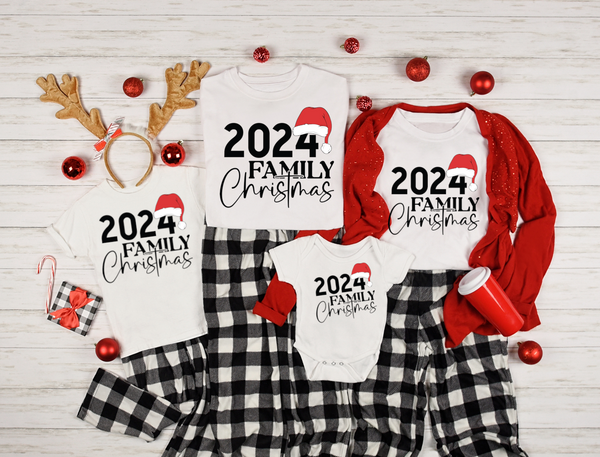 Christmas DTF Transfer - 2024 Family Christmas - Do it Yourself Iron On or Heat Press Hot Cold Peel T Shirt Any Material Full Colour