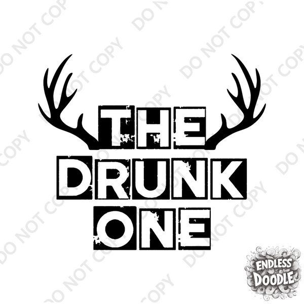 Wedding Groom Stag Do Party DTF Transfer - Drunk One - Do it Yourself Iron On Heat Press Hot or Cold Peel Shirt Any Material Long Lasting Full Colour