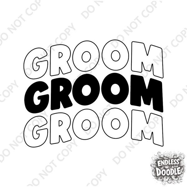 Wedding Stag Do Party DTF Transfer - Groom 4 - Do it Yourself Iron On Heat Press Hot or Cold Peel Shirt Any Material Long Lasting Full Colour