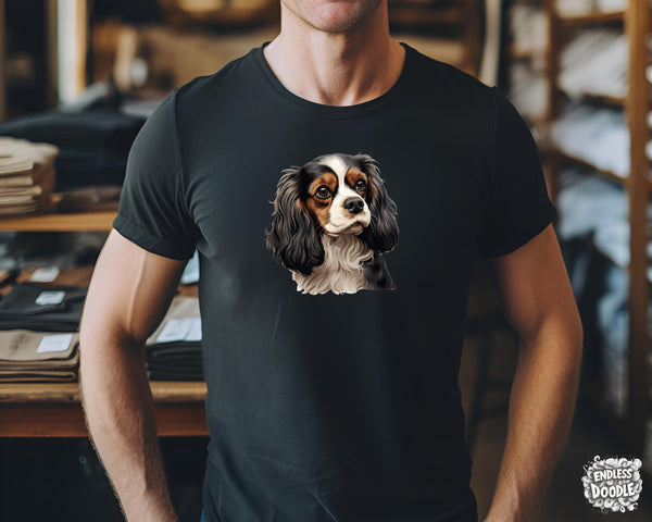 Cavalier King Charles Spaniel Dog DTF Transfer Gift Iron On Transfer Do it Yourself Heat Press for Clothing T Shirt Any Material Long Lasting (KCCS026)