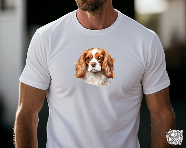 Cavalier King Charles Spaniel Dog DTF Transfer Gift Iron On Transfer Do it Yourself Heat Press for Clothing T Shirt Any Material Long Lasting (KCCS031)