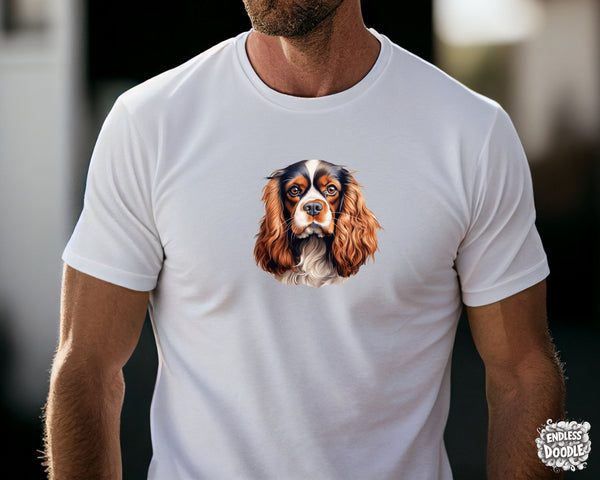 Cavalier King Charles Spaniel Dog DTF Transfer Gift Iron On Transfer Do it Yourself Heat Press for Clothing T Shirt Any Material Long Lasting (KCCS038)