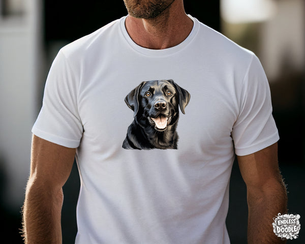 Labrador Dog DTF Transfer Gift Iron On Transfer Do it Yourself Heat Press Hot Cold Peel for Clothing T Shirt Any Material Long Lasting (LABBLK001)
