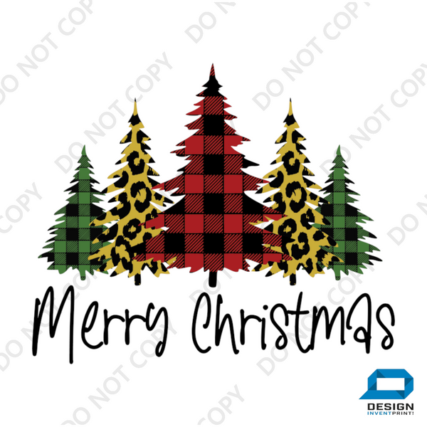 Christmas DTF Transfer - Christmas Tree's - Do it Yourself Iron On or Heat Press Hot Cold Peel T Shirt Any Material Full Colour