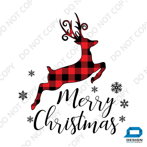 Christmas DTF Transfer - Reindeer 2 - Do it Yourself Iron On or Heat Press Hot Cold Peel T Shirt Any Material Full Colour