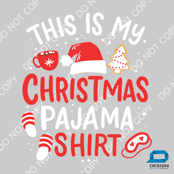 Christmas DTF Transfer - PJ Shirt 1 - Do it Yourself Iron On or Heat Press Hot Cold Peel T Shirt Any Material Full Colour